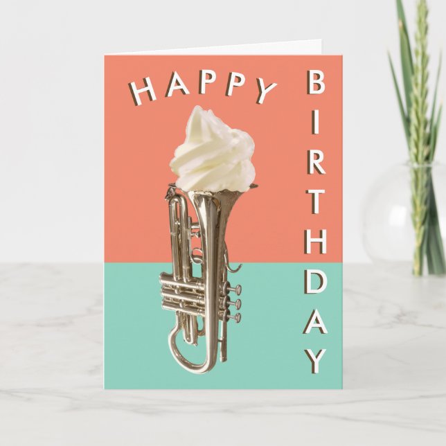 Happy Birthday Funny Music Spaß Ice Cream Cornet Karte (Vorderseite)