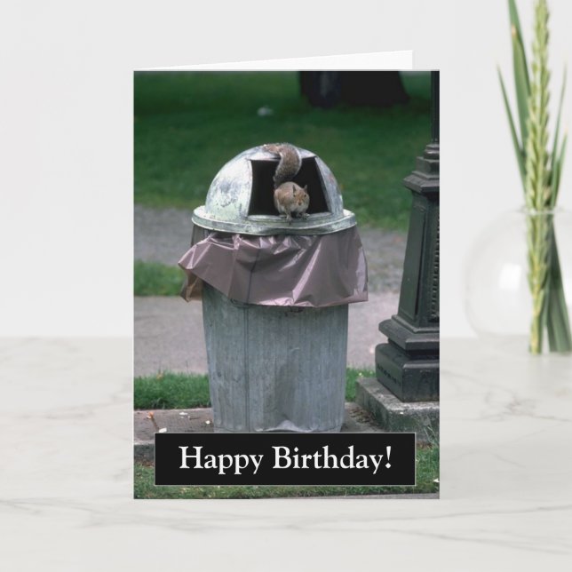 Happy Birthday Funny Squirrel Card Karte (Vorderseite)