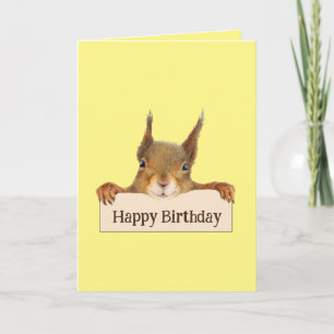 Happy Birthday Funny Squirrel Custom Text Karte