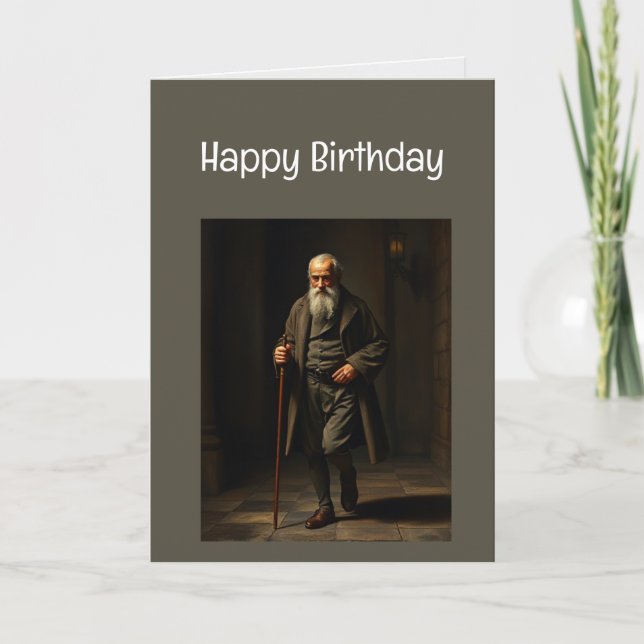 Happy Birthday Funny Young jetzt alt Karte (Vorderseite)