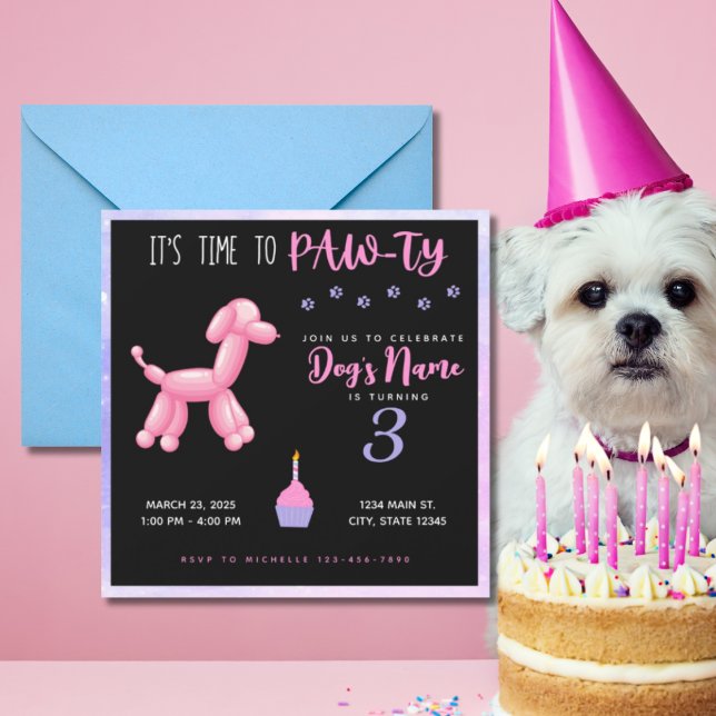 Happy Birthday Fur Baby Girl Party Einladung (Von Creator hochgeladen)
