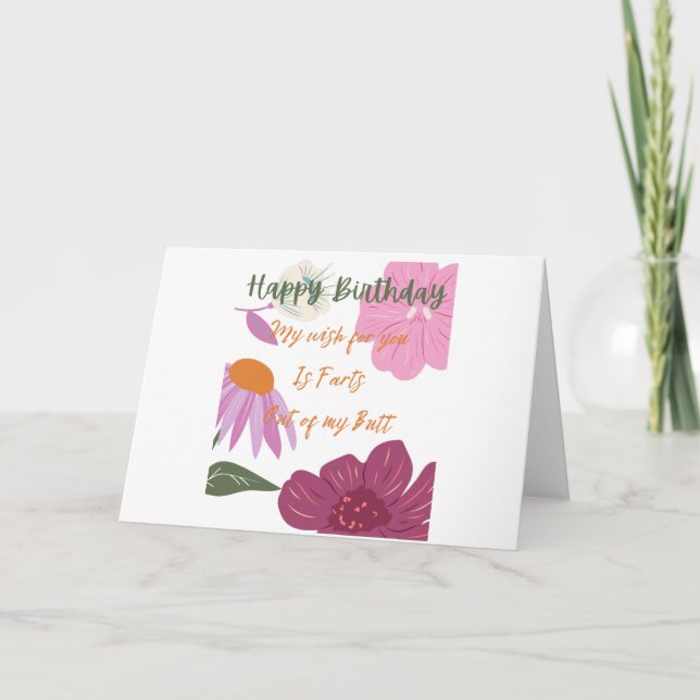 Happy Birthday Furzen Karte (Vorderseite)