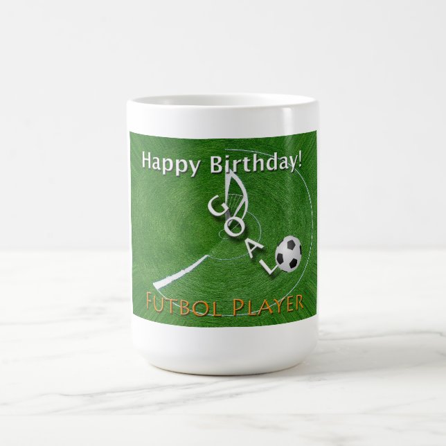 Happy Birthday Futbol Soccer Player Tasse (Mittel)