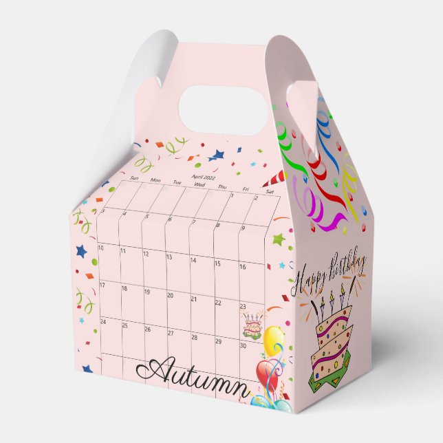 Happy Birthday Gable Favor Box April 2022 Geschenkschachtel (Vorderseite)
