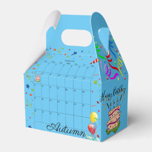 Happy Birthday Gable Favor Box August 2022 Blue Geschenkschachtel