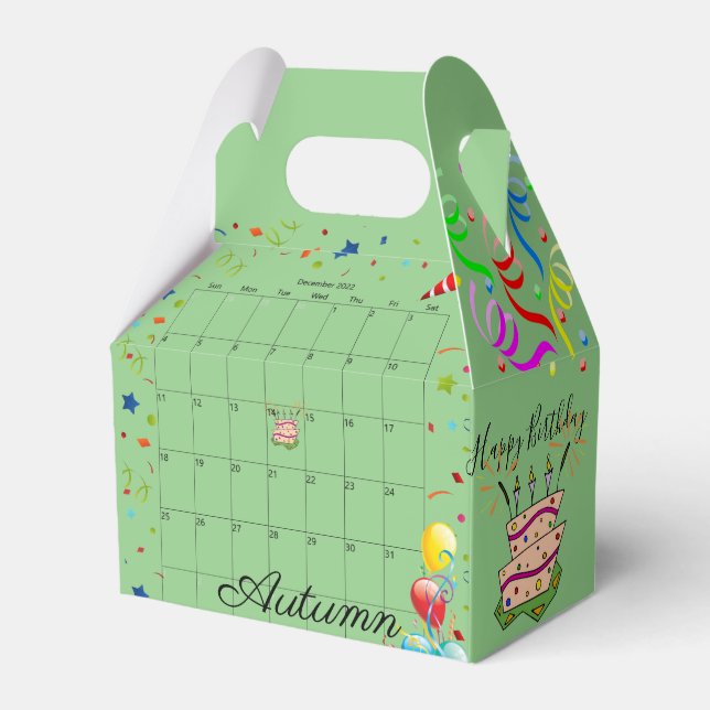 Happy Birthday Gable Favor Box Dezember 2022 Geschenkschachtel (Vorderseite)