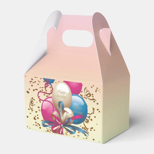 Happy Birthday Gable Favor Box Geschenkschachtel (Vorderseite)