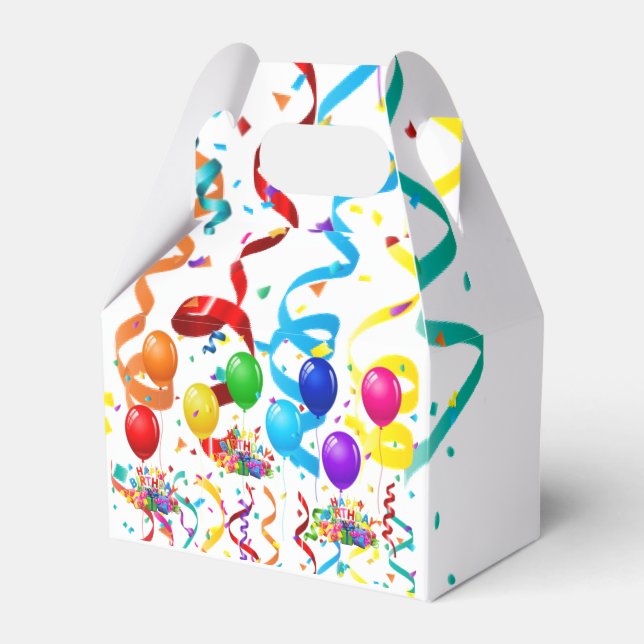 Happy Birthday Gable Favor Box Geschenkschachtel (Vorderseite)