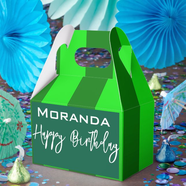 Happy Birthday Gable Favor Box Hunter Green Geschenkschachtel (Party)