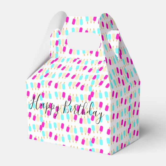 Happy Birthday Gable Favor Box Ice Creme Geschenkschachtel (Vorderseite)