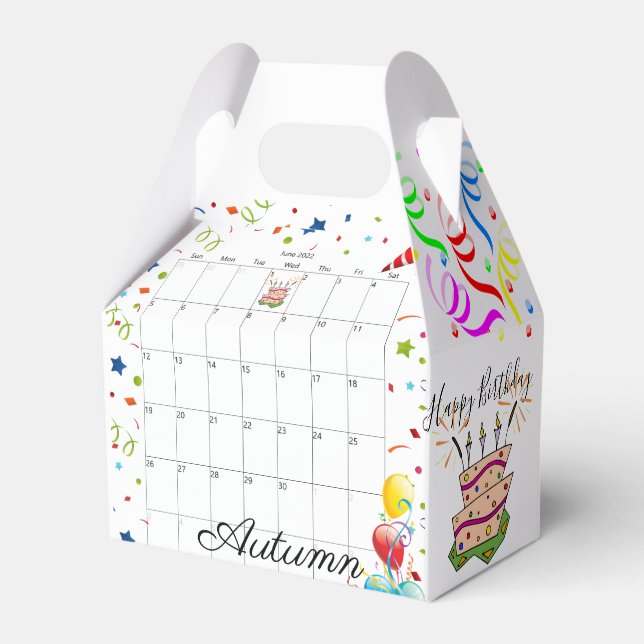 Happy Birthday Gable Favor Box Juni 2022 Geschenkschachtel (Vorderseite)