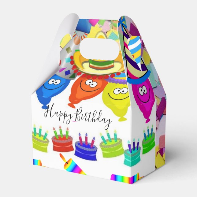 Happy Birthday Gable Gevor Box Balloons Geschenkschachtel (Vorderseite)