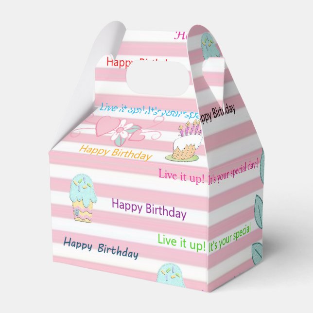 Happy Birthday Gable Gevor Box Celebrate Pink Geschenkschachtel (Rückseite)