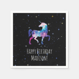 Happy Birthday Galaxy Unicorn Serviette