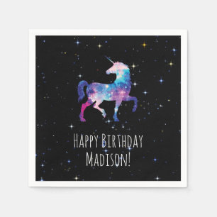 Happy Birthday Galaxy Unicorn Serviette
