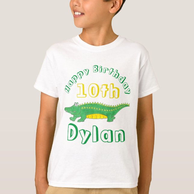 Happy Birthday Gator Alligator Croc Crocodile T-Shirt (Vorderseite)