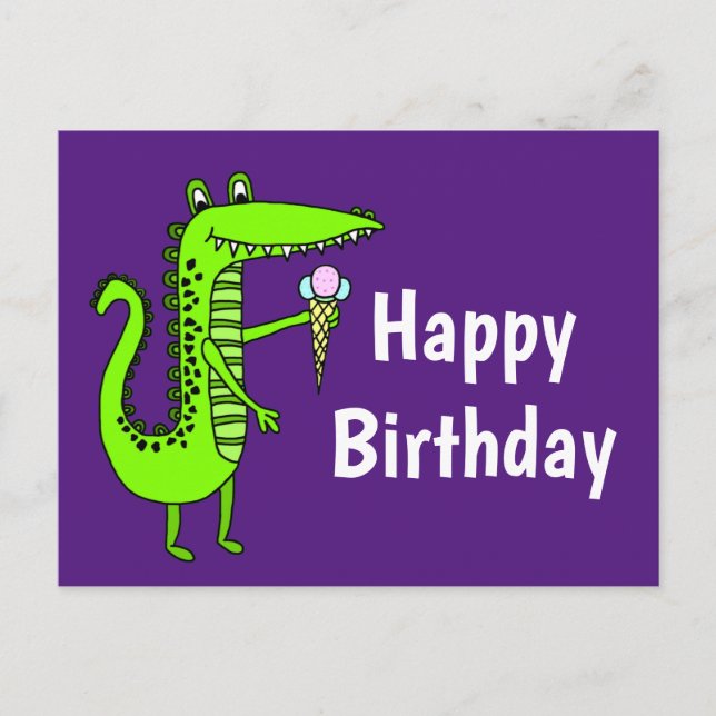 Happy Birthday Gator Postkarte (Vorderseite)