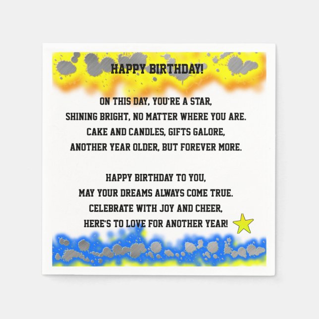 Happy Birthday Geem Serviette (Vorderseite)