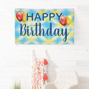 Happy Birthday Gefärbte Krawatte Wiederverwendbar Banner