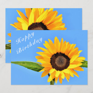 Happy Birthday - Gelbe Sonnenblume auf blauem Himm Karte
