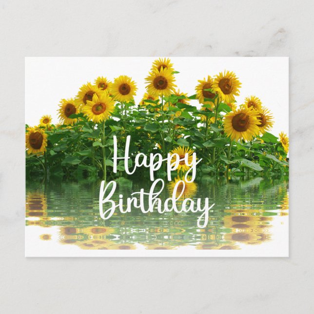 Happy Birthday Gelbe Sonnenblumen Postkarte (Vorderseite)