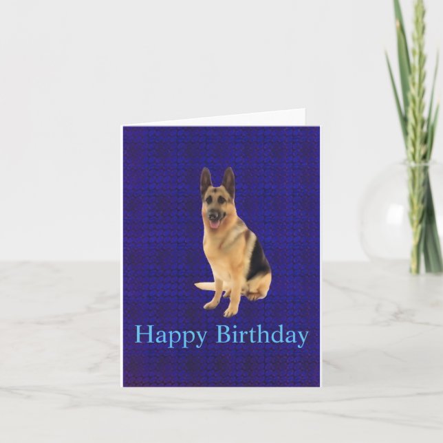 Happy Birthday German Shepherd Grußkarte Karte (Vorderseite)