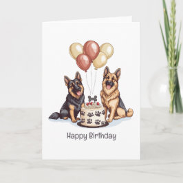 Happy Birthday German Shepherd Hunde Birthday Cake Karte