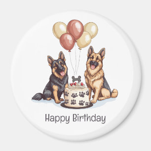 Happy Birthday German Shepherd Hunde Birthday Cake Magnet