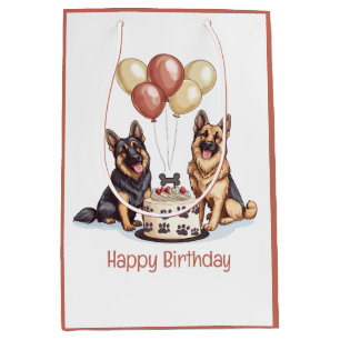 Happy Birthday German Shepherd Hunde Birthday Cake Mittlere Geschenktüte