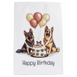 Happy Birthday German Shepherd Hunde Birthday Cake Mittlere Geschenktüte