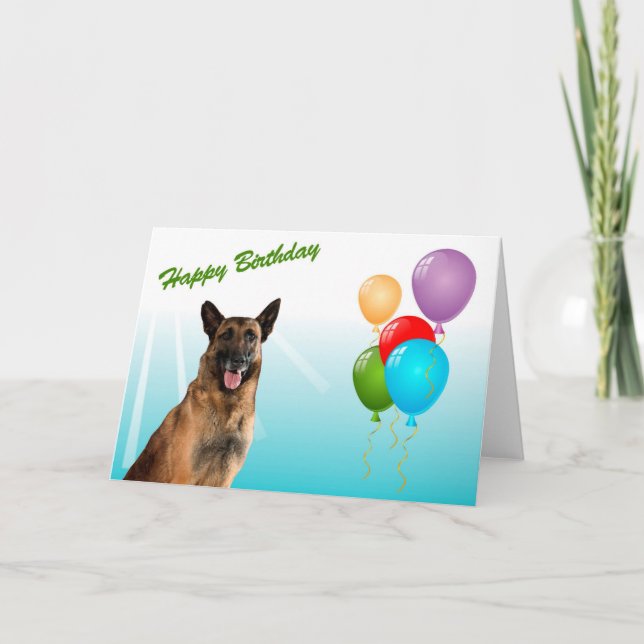 Happy Birthday German Shepherd Puppy Dog Card Karte (Vorderseite)