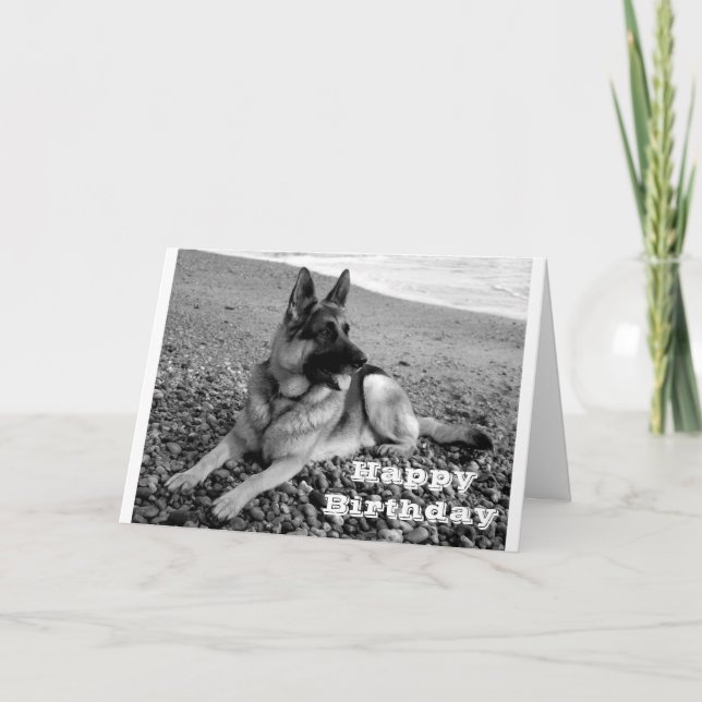 Happy Birthday German Shepherd Puppy Dog Card Karte (Vorderseite)