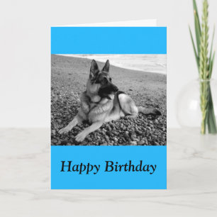 Happy Birthday German Shepherd Puppy Dog Card Karte