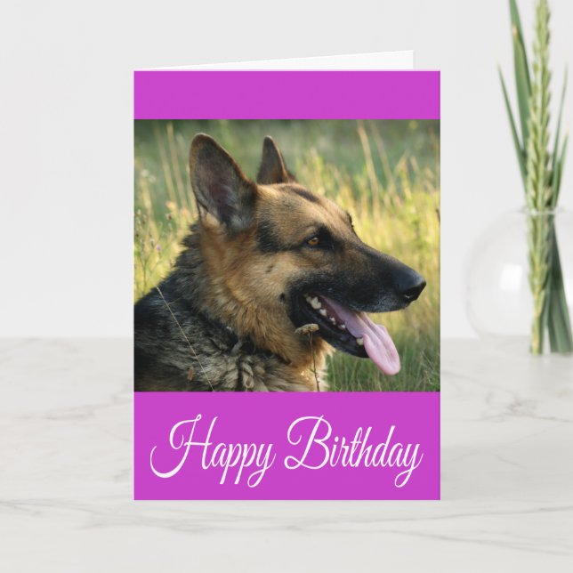Happy Birthday German Shepherd Puppy Dog Card Karte (Vorderseite)