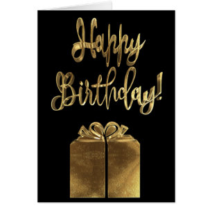 Happy Birthday Geschenk Schwarz und Gold Look Typo