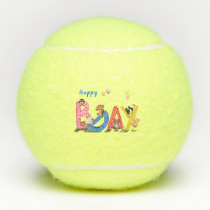 Happy Birthday Geschenk Tennis Balls Baby Bears Pa Tennisbälle