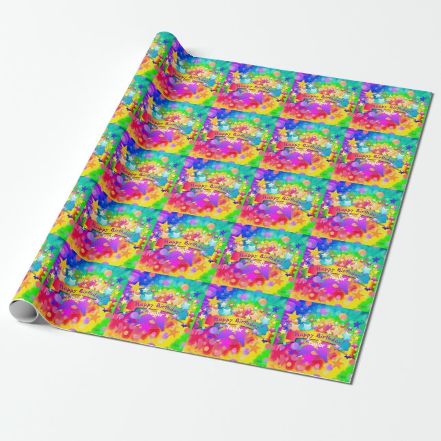 Happy Birthday Geschenk Wrap Rainbow HAMbyWG Geschenkpapier (Ungerollt)