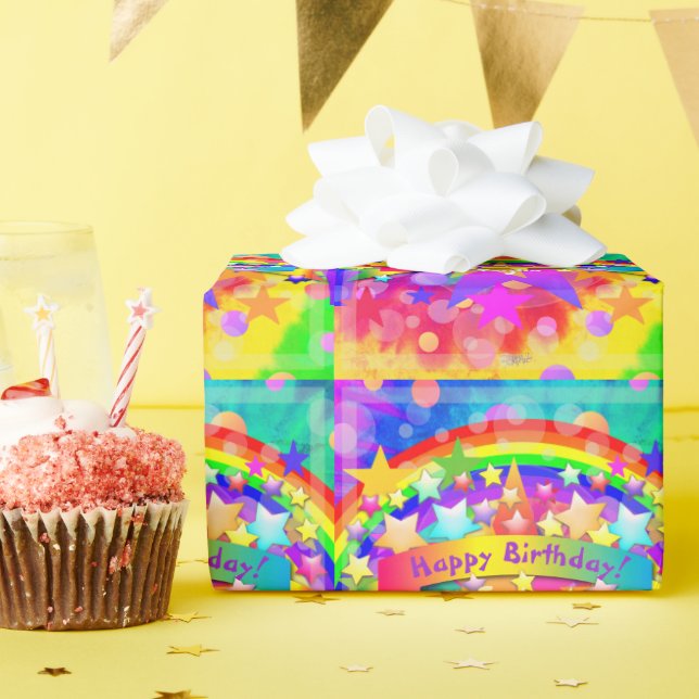 Happy Birthday Geschenk Wrap Rainbow HAMbyWG Geschenkpapier (Geburtstagsparty)