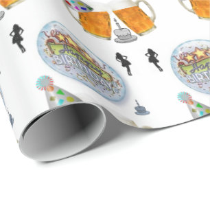 Happy Birthday Geschenk Wrapping Paper Biere Geschenkpapier