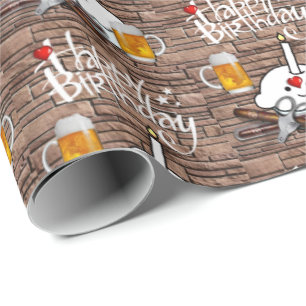 Happy Birthday Geschenk Wrapping Paper Biere Geschenkpapier