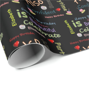Happy Birthday Geschenk Wrapping Paper Elizabeth Geschenkpapier