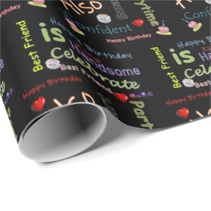 Happy Birthday Geschenk Wrapping Papier Bester Fre Geschenkpapier