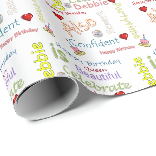 Happy Birthday Geschenk Wrapping Papier Debbie Geschenkpapier (Rolleneckpunkt)