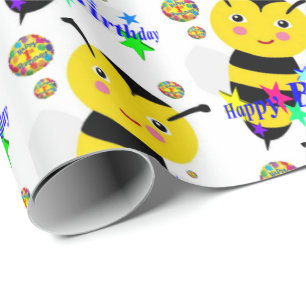Happy Birthday Geschenk Wrapping Papier Hummel Geschenkpapier