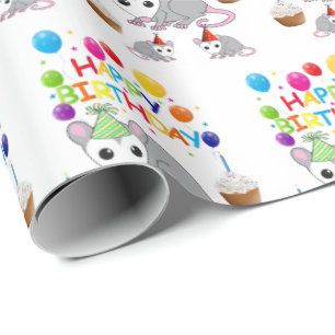 Happy Birthday Geschenk Wrapping Papier Possum Geschenkpapier