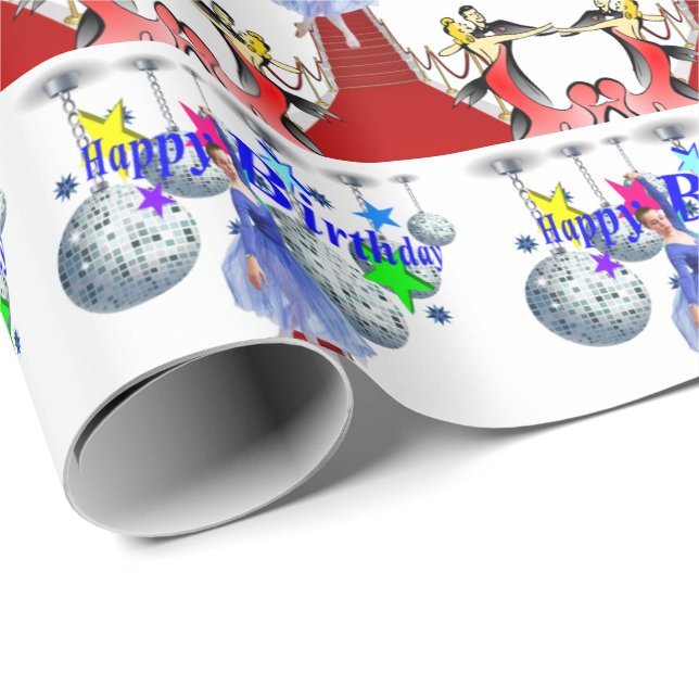 Happy Birthday Geschenk Wrapping Papier Red Tepet Geschenkpapier (Rolleneckpunkt)