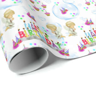 Happy Birthday Geschenk Wrapping Papier Twin Angel Geschenkpapier