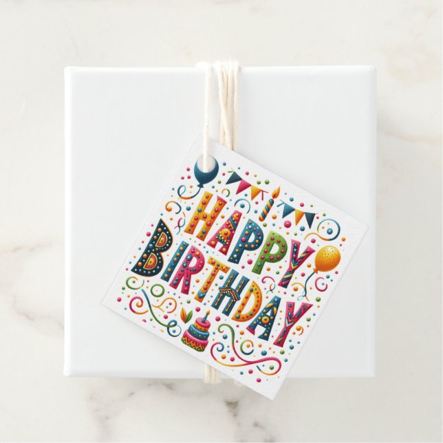 Happy Birthday Geschenkanhänger (Beispiel)