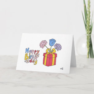 Happy Birthday Geschenkboxen mit Blume Card Dankeskarte