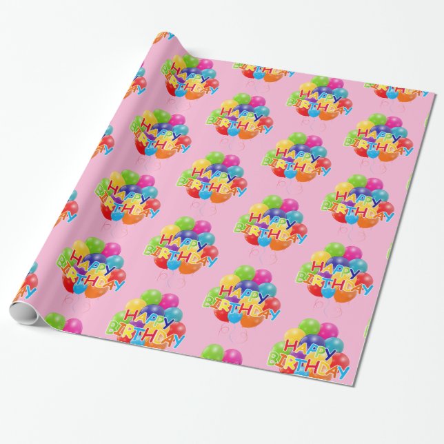 Happy Birthday Geschenkpapier (Ungerollt)